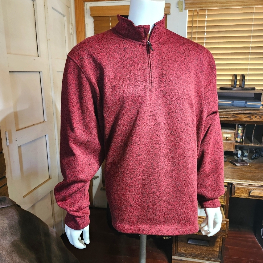 Wrangler Authentics 1/4 Zip Fleece Pullover In Zinfandel Heather - Size 2XL